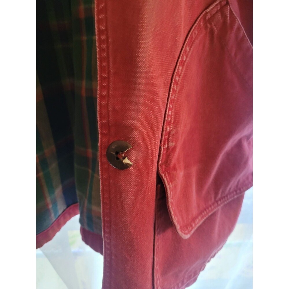 Vintage L.L.Bean PrimaLoft Barn Chore Coat Womens Medium Red Flannel Lined - Picture 12 of 15